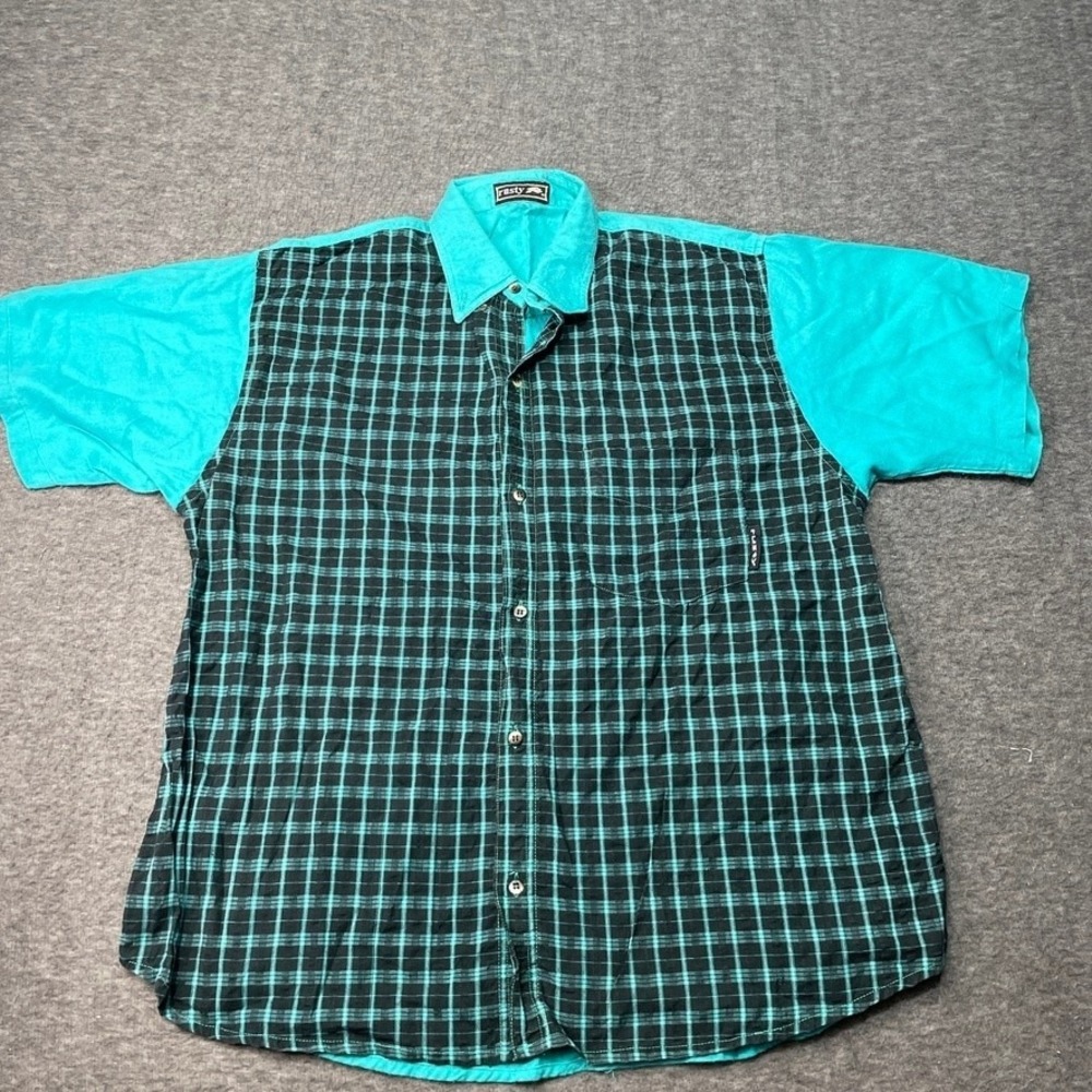 Vintage Rusty Shirt Mens Large‎ Multicolor Plaid Skate Surf 90s Y2k Street Punk